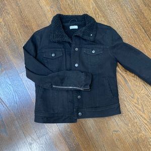 Sherpa Lined Black Jean Jacket